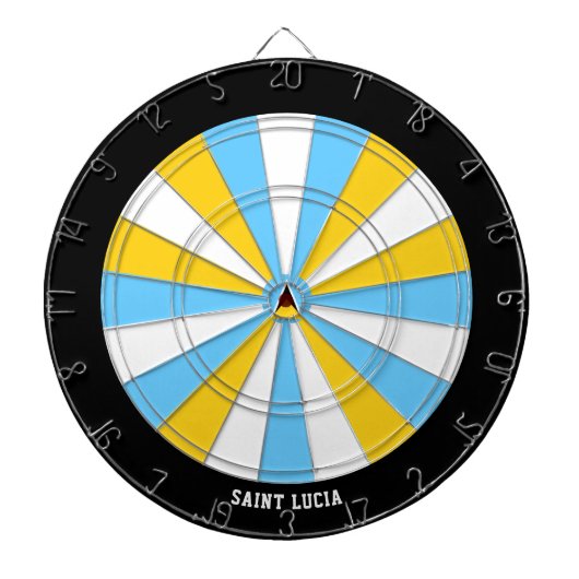 Saint Lucia Flag farbenfroh Patriotic Dartscheibe (vorne)