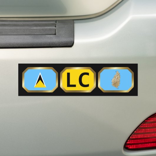 Saint Lucia Flag Map Code Autoaufkleber (Auf Auto)