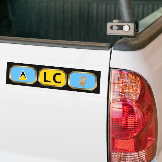 Saint Lucia Flag Map Code Autoaufkleber (Auf Lkw)