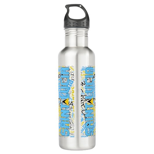 Saint Lucia Flag Patriotic Edelstahlflasche (Rückseite)