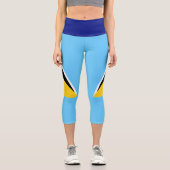 Saint Lucia Flag Saint Lucia Unabhängigkeit Capri Leggings (Vorderseite)