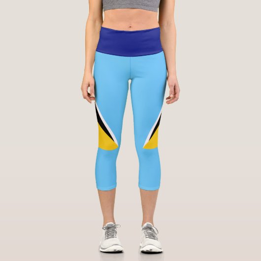 Saint Lucia Flag Saint Lucia Unabhängigkeit Capri Leggings (Vorderseite)