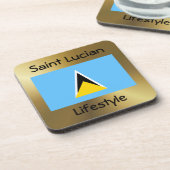 Saint Lucia Flag+Text Untersetzer (Linke Seite)
