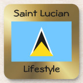 Saint Lucia Flag+Text Untersetzer (Vorderseite)