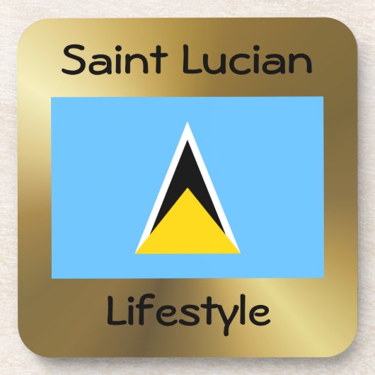 Saint Lucia Flag+Text Untersetzer (Vorderseite)