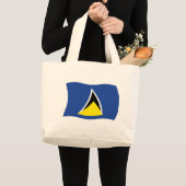 Saint Lucia Flag Tote Tag Jumbo Stoffbeutel (Vorderseite (Produkt))