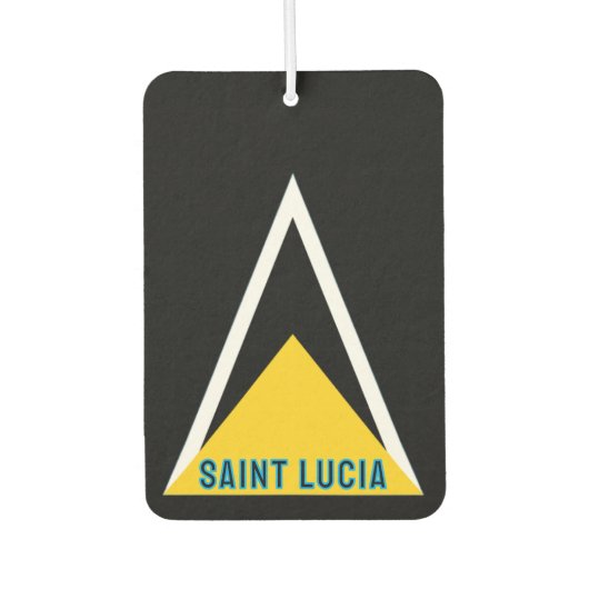 Saint Lucia-Flagge - Noir Autolufterfrischer (Vorderseite)