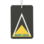 Saint Lucia-Flagge - Noir Autolufterfrischer (Rückseite)
