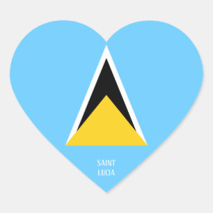 Saint Lucia-Flagge Prächtig Patriotisch Herz-Aufkleber