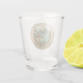 Saint Lucia Illustration Reise Kunst Abzeichen Schnapsglas (Rückseite)