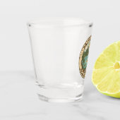 Saint Lucia Illustration Reise Kunst Abzeichen Schnapsglas (Links)