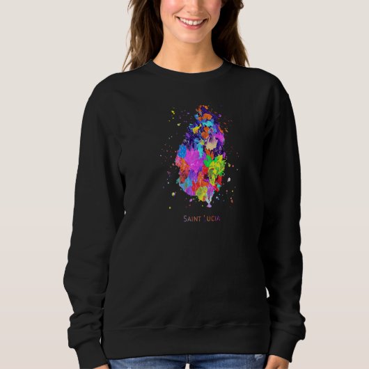 Saint Lucia Karte Sweatshirt (Vorderseite)