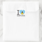 Saint Lucia Liebe v2 Runder Aufkleber (Tasche)
