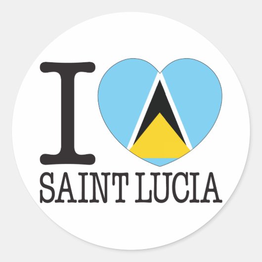 Saint Lucia Liebe v2 Runder Aufkleber (Vorderseite)
