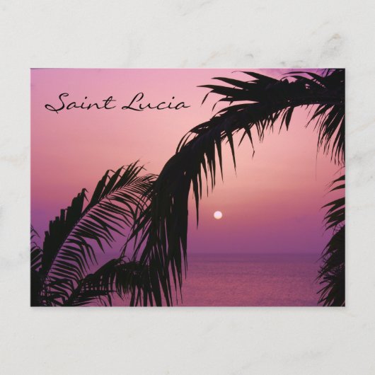 Saint Lucia Lila Paradise Sunset Postkarte (Vorderseite)