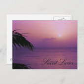 Saint Lucia Lila Sunset Postkarte (Vorne/Hinten)