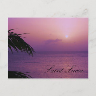 Saint Lucia Lila Sunset Postkarte
