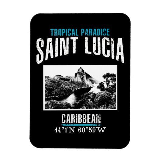 Saint Lucia Magnet (Vertikal)