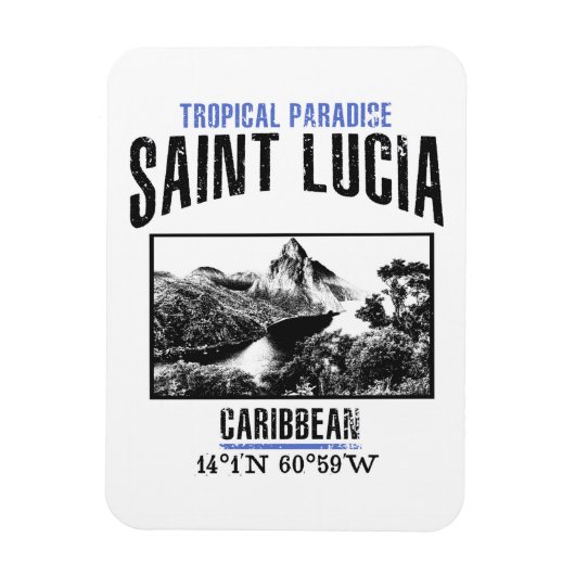 Saint Lucia Magnet (Vertikal)