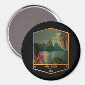 Saint Lucia Magnet (Vorderseite/Rückseite)
