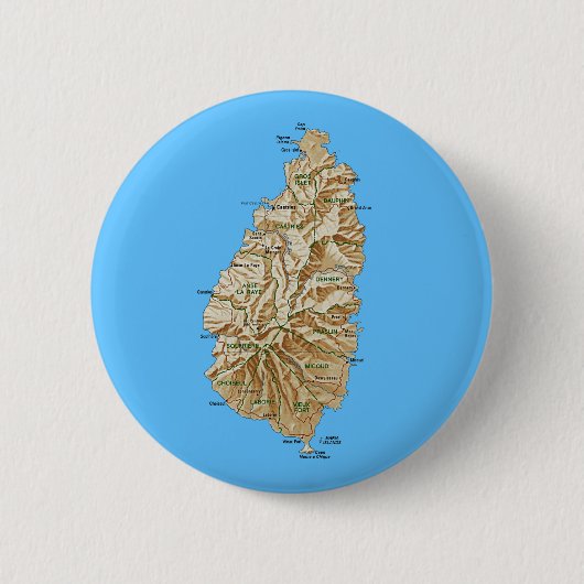 Saint Lucia Map Button (Vorderseite)