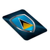 Saint Lucia Metallic Emblem Magnet (Rechte Seite)