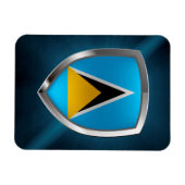 Saint Lucia Metallic Emblem Magnet (Horizontal)