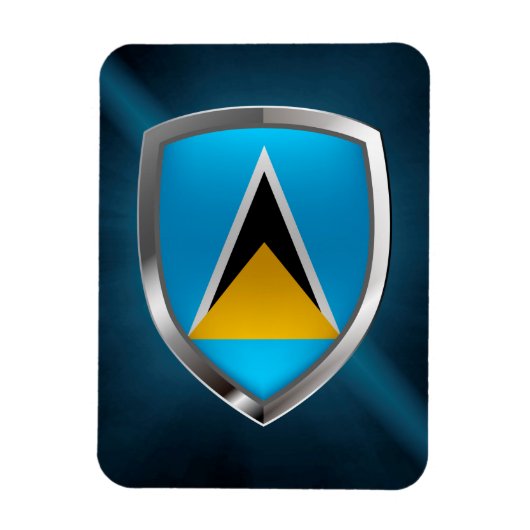 Saint Lucia Metallic Emblem Magnet (Vertikal)