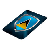 Saint Lucia Metallic Emblem Magnet (Linke Seite)