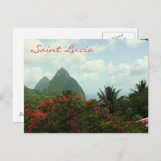 Saint Lucia Pitons Postcard Postkarte (Vorne/Hinten)