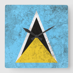Saint Lucia Quadratische Wanduhr
