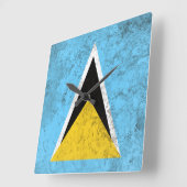 Saint Lucia Quadratische Wanduhr (Winkel)