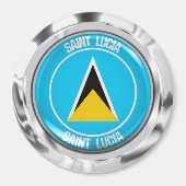 Saint Lucia Round Emblem Magnet (Vorne)