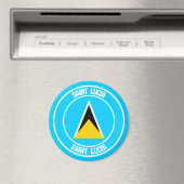 Saint Lucia RundEmblem Magnet (In Situ (Geschirrspüler))
