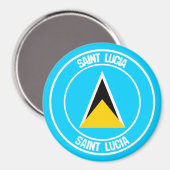 Saint Lucia RundEmblem Magnet (Vorderseite/Rückseite)