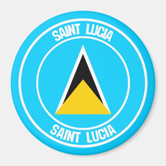 Saint Lucia RundEmblem Magnet (Vorne)