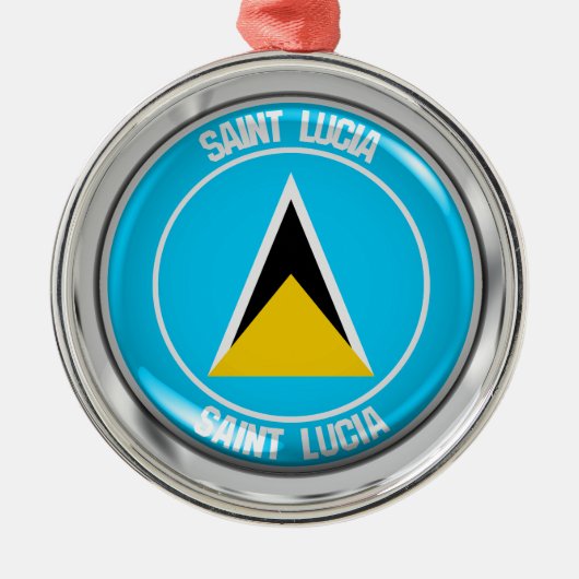 Saint Lucia RundEmblem Ornament Aus Metall (Vorne)