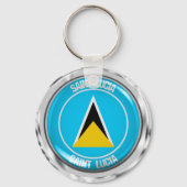 Saint Lucia RundEmblem Schlüsselanhänger (Vorderseite)