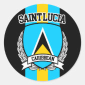 Saint Lucia Runder Aufkleber (Vorderseite)
