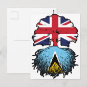 Saint Lucia Saint Lucian British UK Tree Roots Postkarte (Vorne/Hinten)
