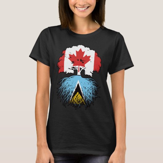 Saint Lucia Saint Lucian Kanada Tree Root T-Shirt (Vorderseite)