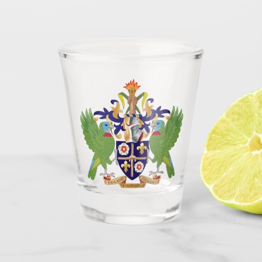 Saint Lucia Schnapsglas (Vorderseite)