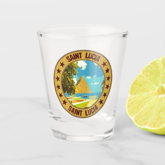 Saint Lucia Schnapsglas (Vorderseite)
