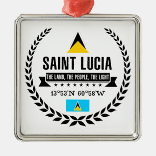 Saint Lucia Silbernes Ornament