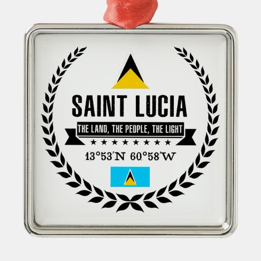 Saint Lucia Silbernes Ornament (Vorne)