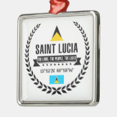 Saint Lucia Silbernes Ornament (Links)