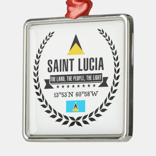 Saint Lucia Silbernes Ornament (Links)