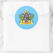 Saint Lucian Flag & Coat of Arms, Saint Lucia Runder Aufkleber (Tasche)