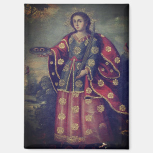 Saint Lucy im Stil der Cusco-Schule Magnet