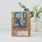 Saint Luke Evangelist Bibel Mittelalterliches Manu Postkarte (Stehend Vorderseite)